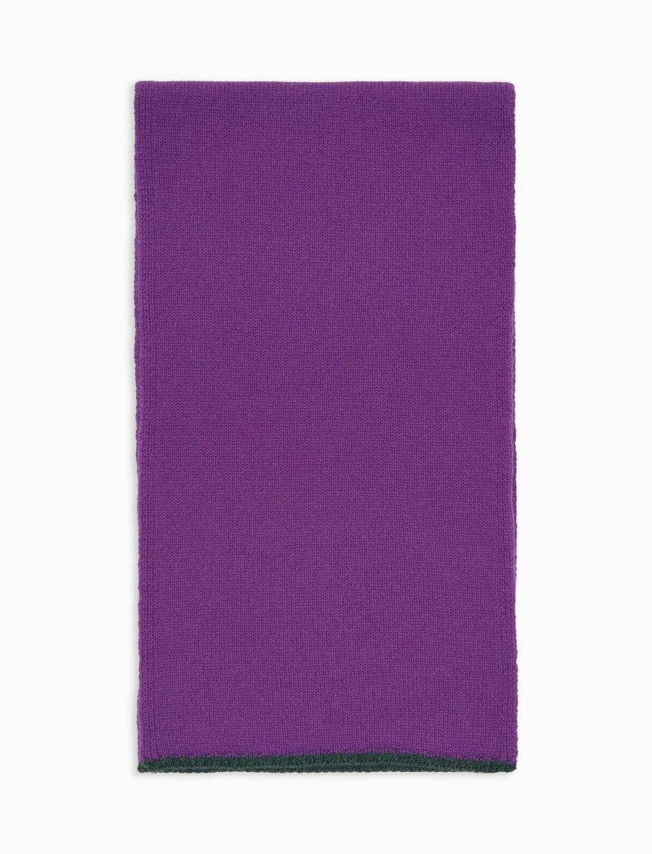 Unisex solid purple scarf in pure cashmere - Gallo 1927 - Official Online Shop