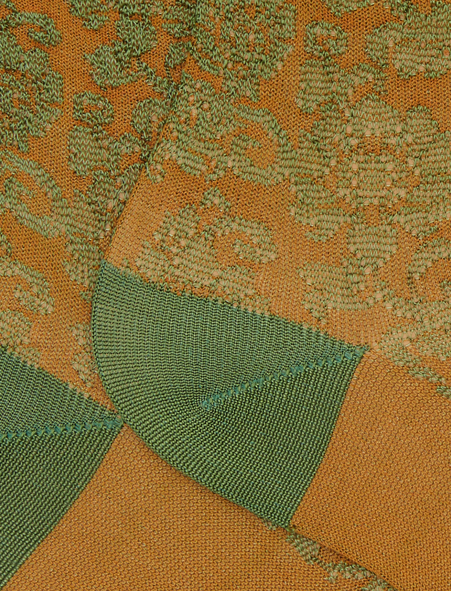 Calze corte donna viscosa verde fantasia broccato floreale - Gallo 1927 - Official Online Shop