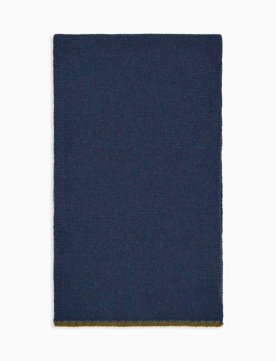Unisex plain blue wool scarf - Gallo 1927 - Official Online Shop