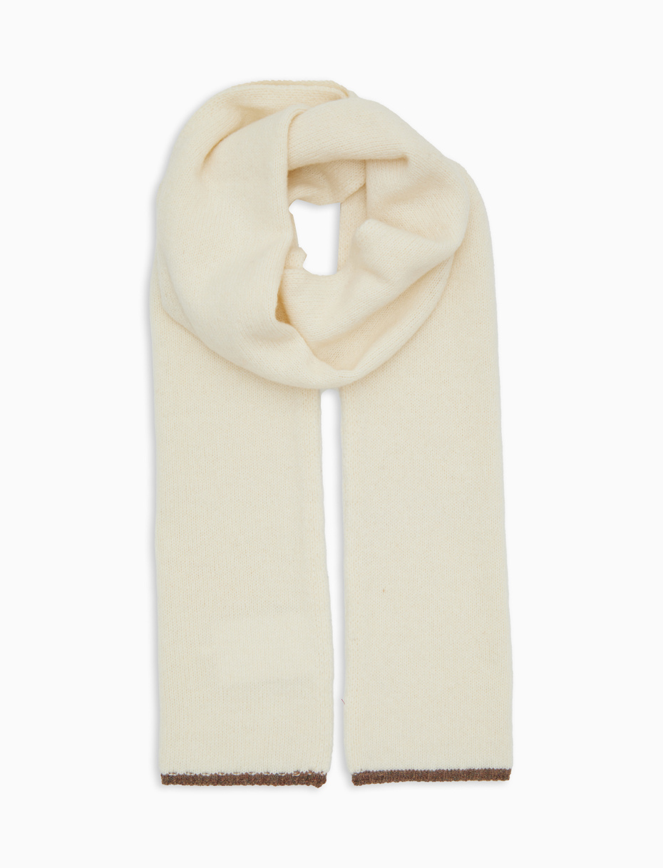 Unisex plain white wool scarf - Gallo 1927 - Official Online Shop