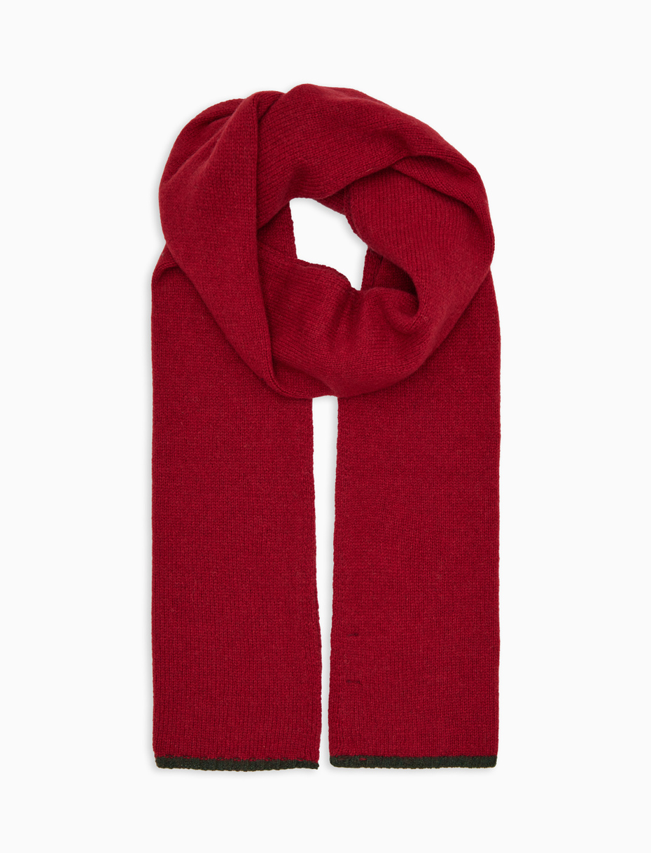 Unisex plain red wool scarf - Gallo 1927 - Official Online Shop