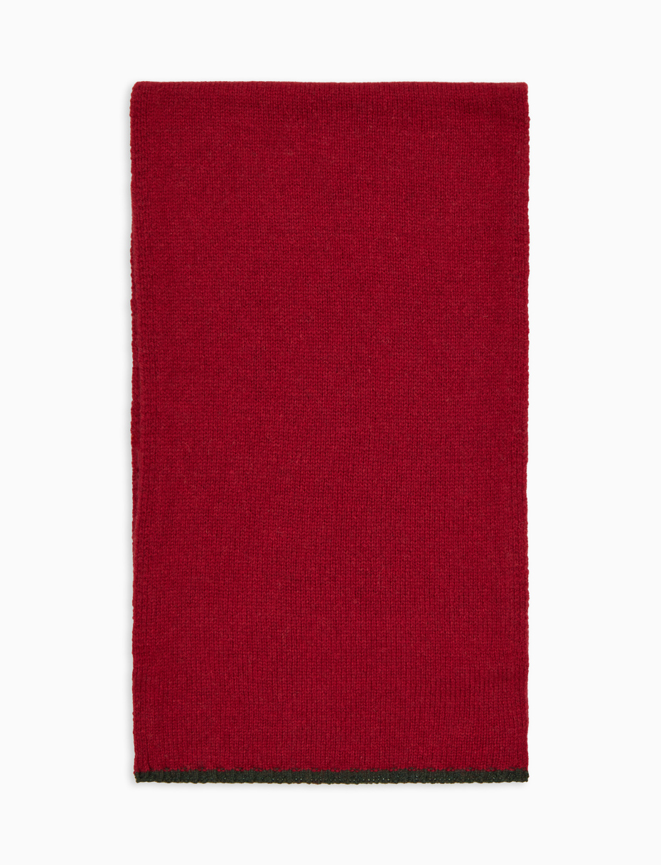 Unisex plain red wool scarf - Gallo 1927 - Official Online Shop