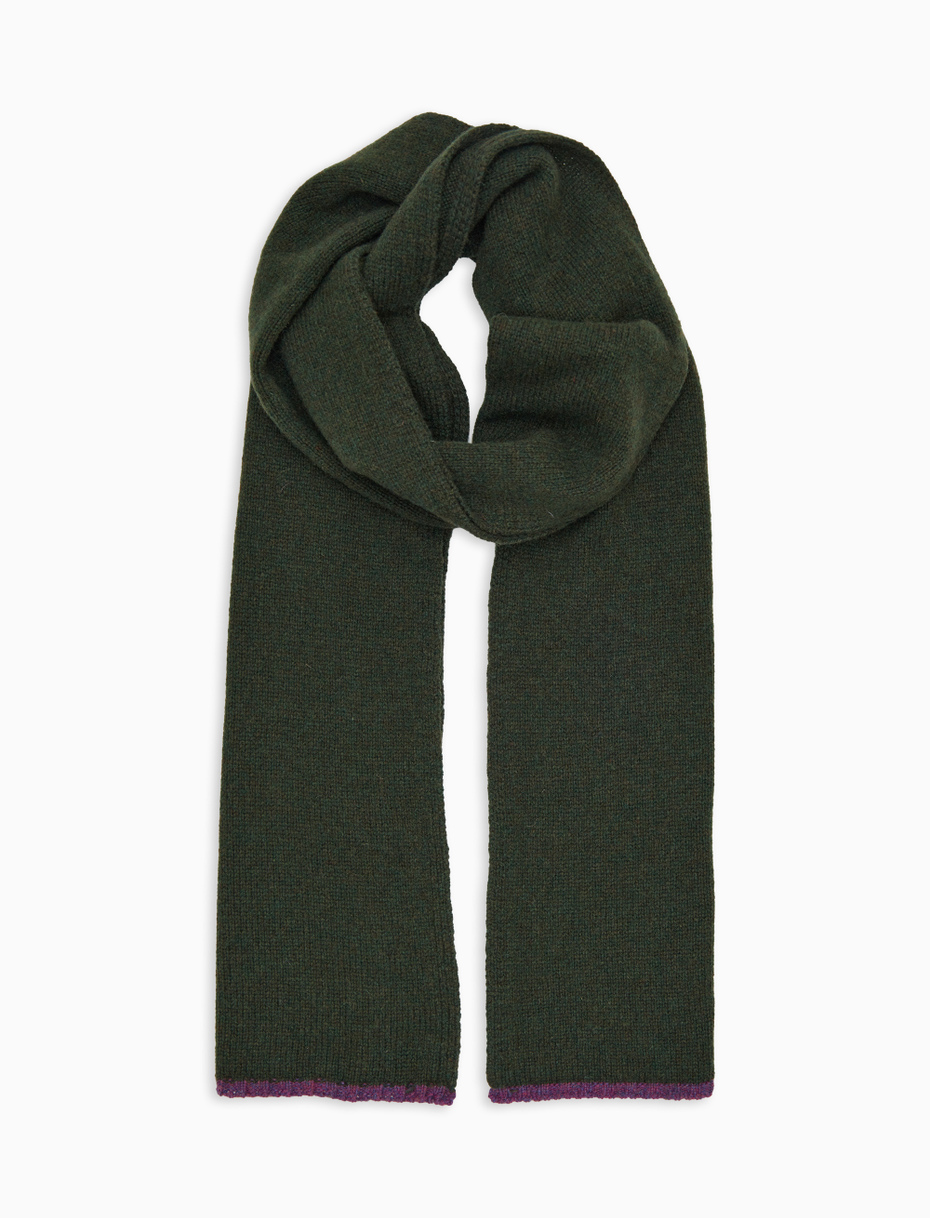 Unisex plain green wool scarf - Gallo 1927 - Official Online Shop