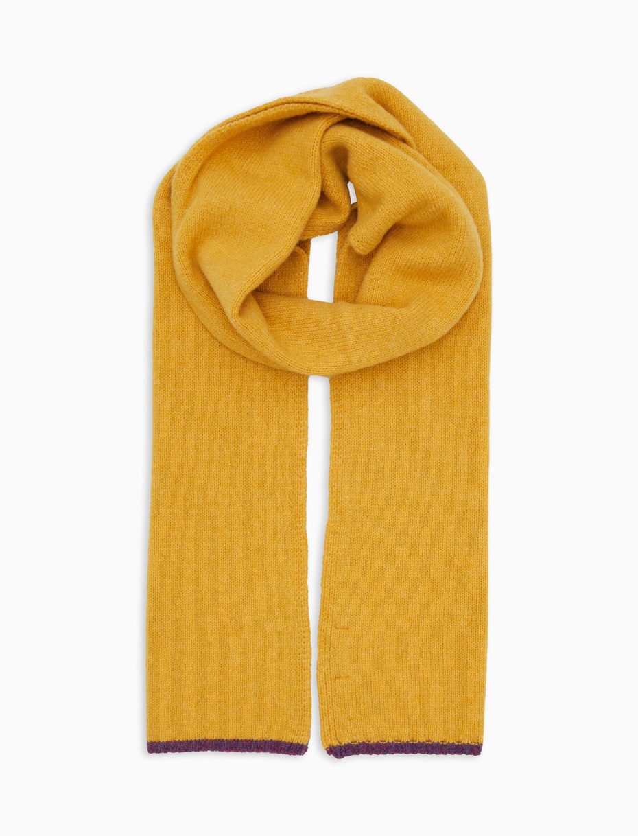 Unisex plain yellow wool scarf - Gallo 1927 - Official Online Shop