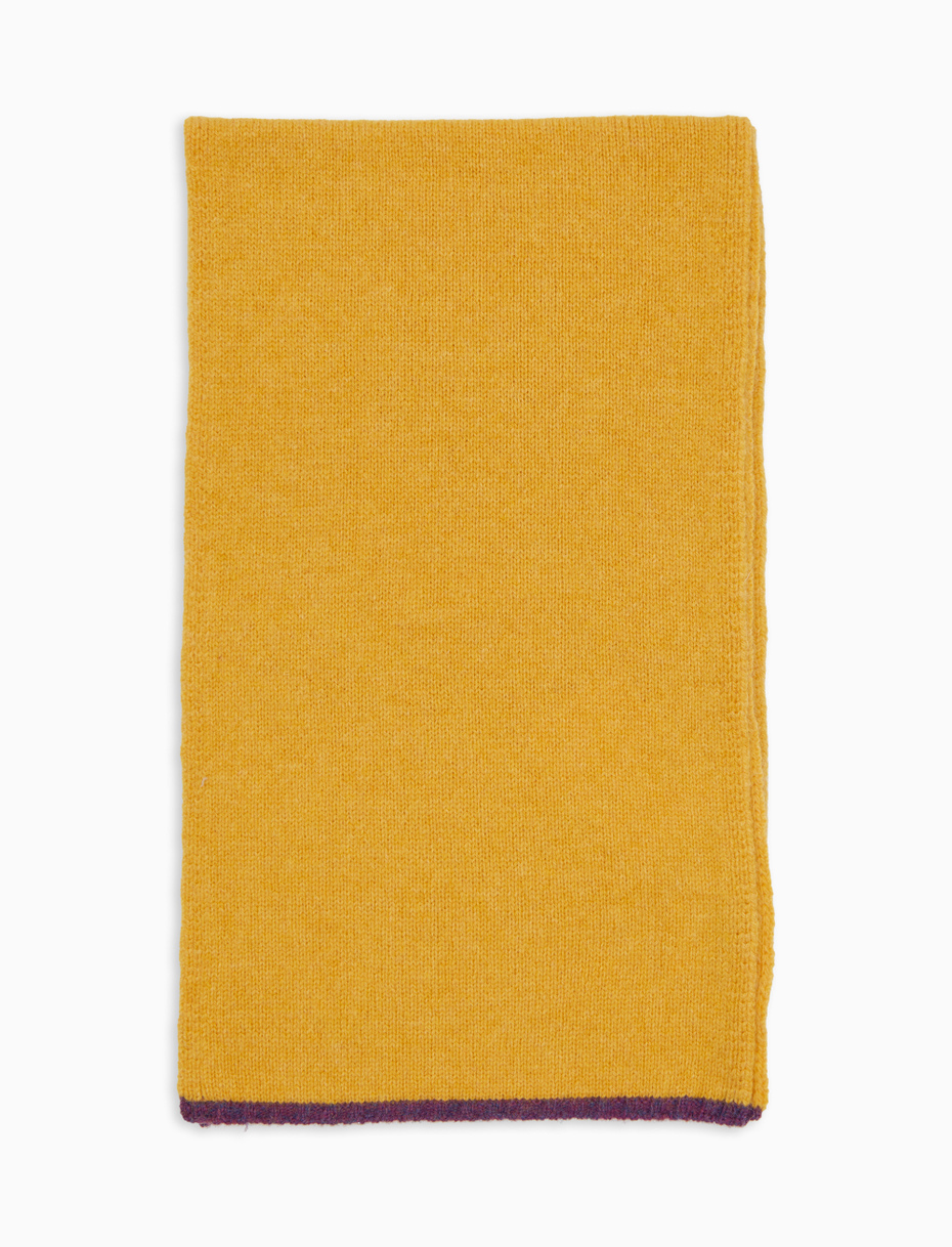 Unisex plain yellow wool scarf - Gallo 1927 - Official Online Shop