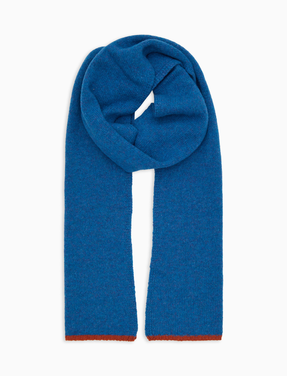 Unisex plain light blue wool scarf - Gallo 1927 - Official Online Shop