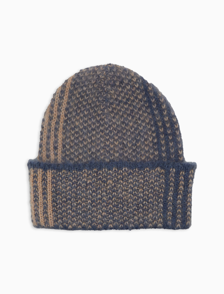 Unisex light blue tartan-striped cap with turn-up - Gallo 1927 - Official Online Shop