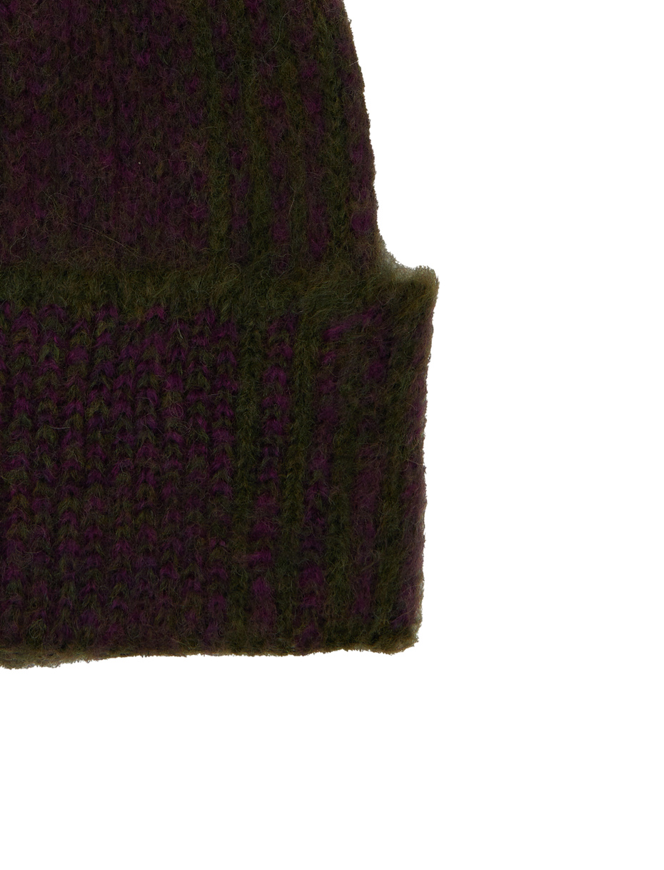 Unisex purple tartan-striped cap with turn-up - Gallo 1927 - Official Online Shop