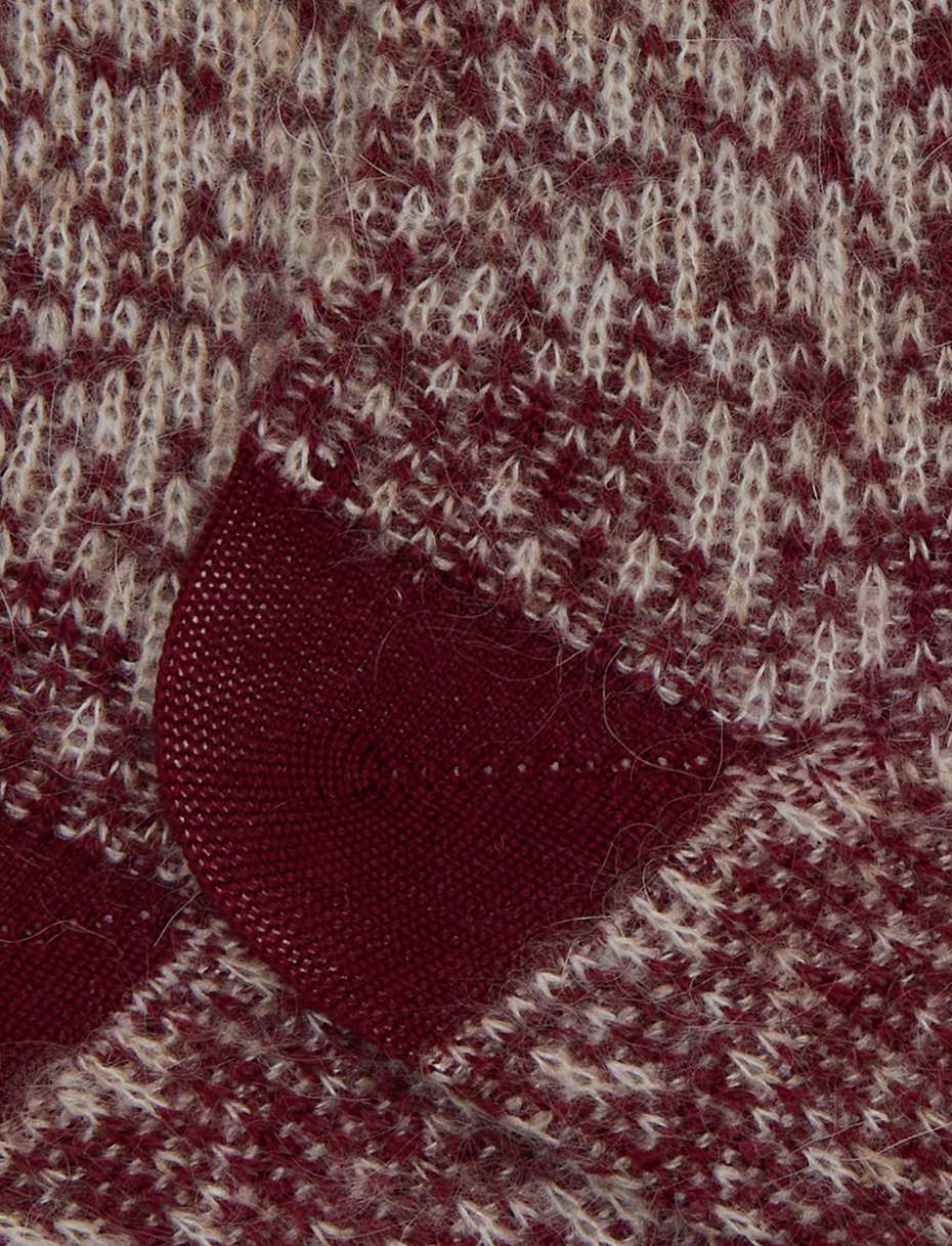 Women's short socks in wool, silk, and cashmere with burgundy gradient effect - Gallo 1927 - Official Online Shop