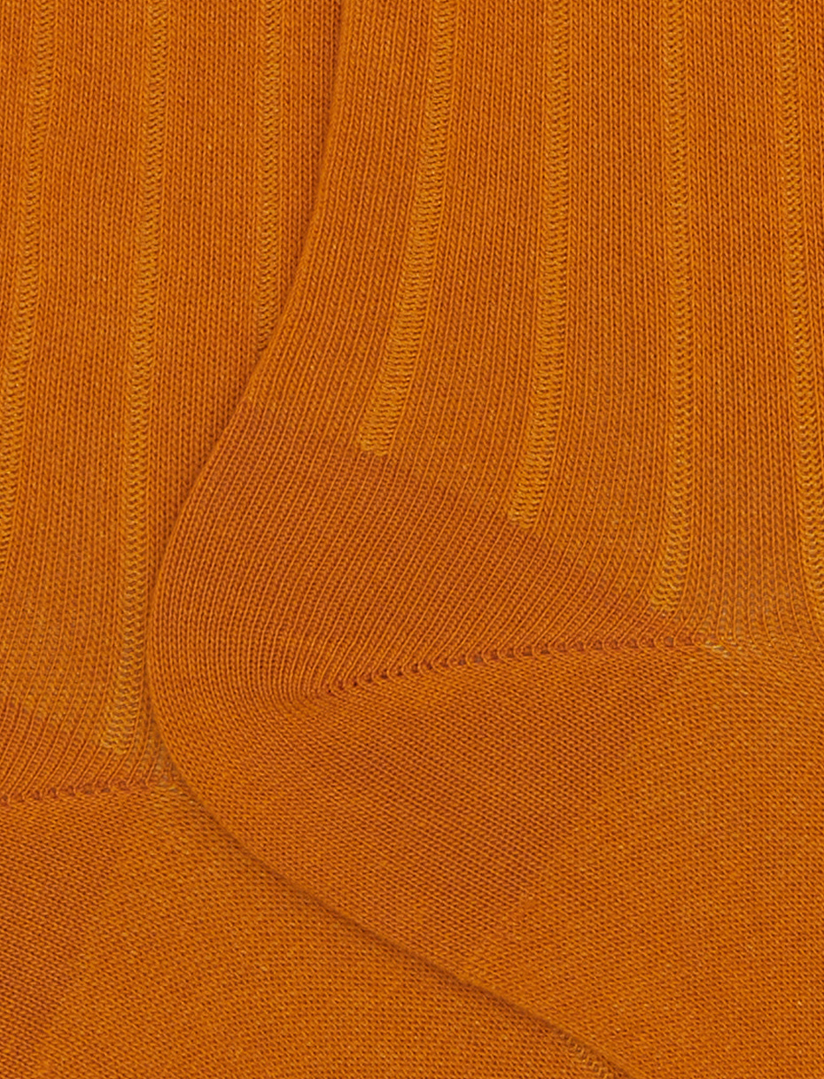 Men's long yellow cotton socks with ribbing - Gallo 1927 - Official Online Shop