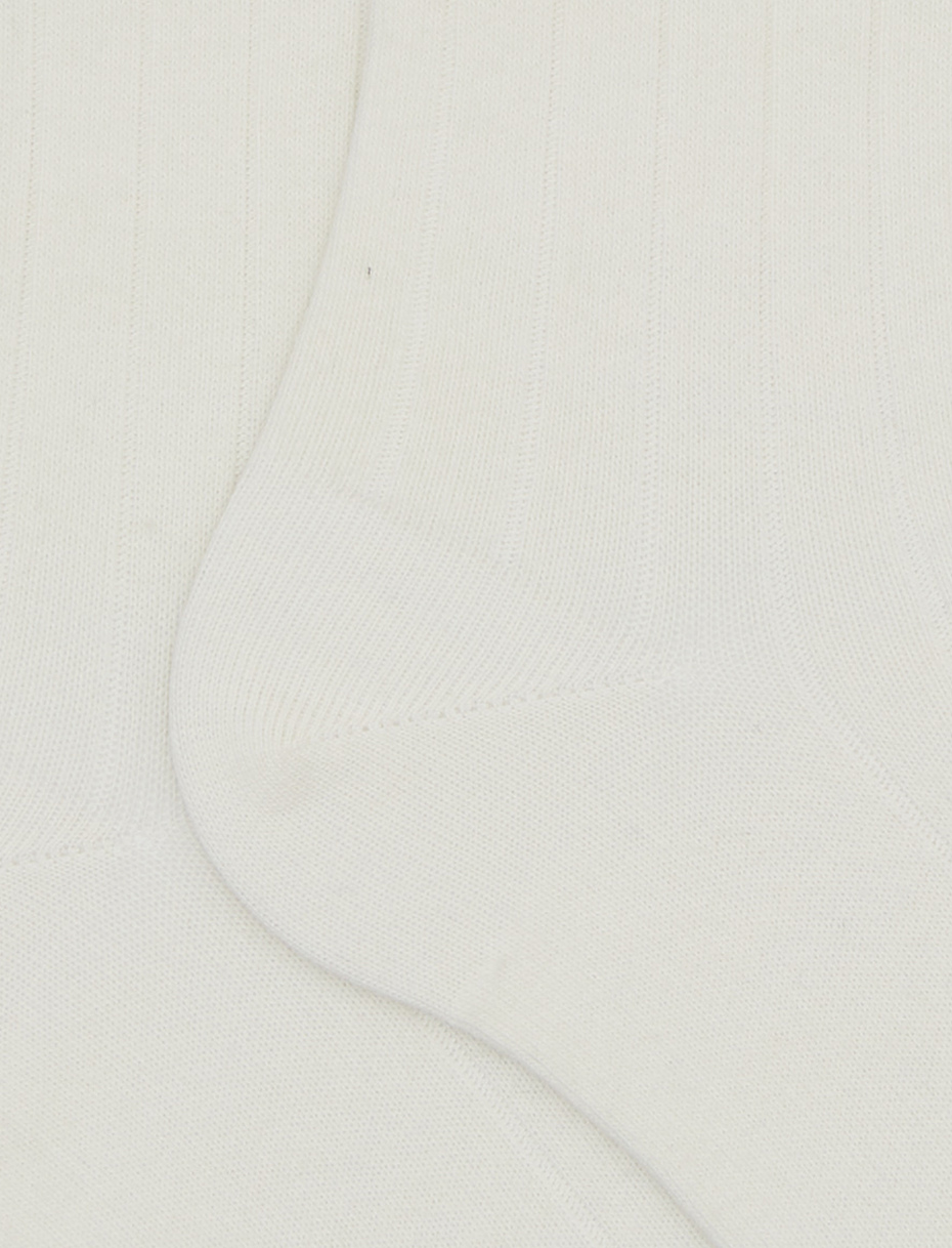 Calze corte donna cotone bianco tinta unita a coste - Gallo 1927 - Official Online Shop