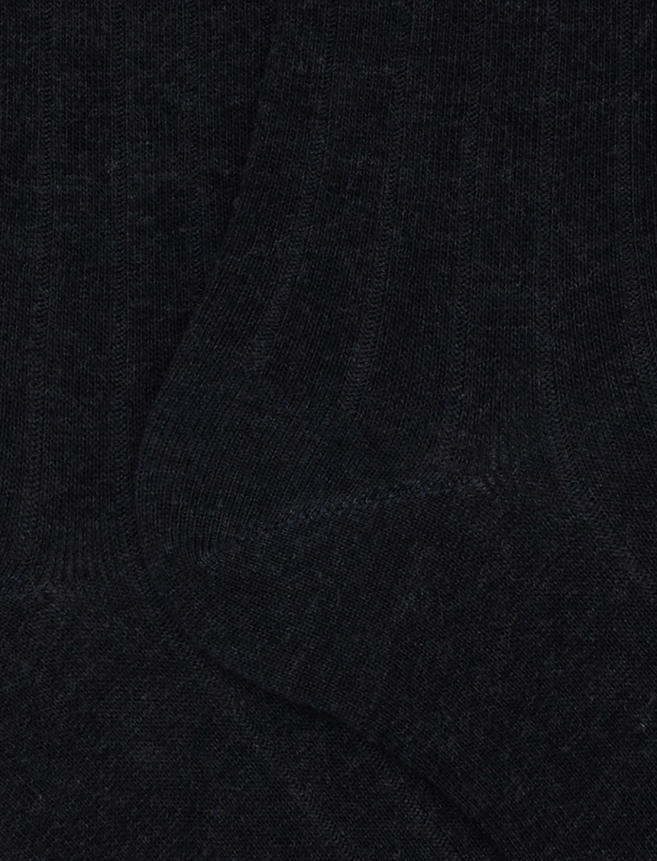 Calze corte donna cotone grigio tinta unita a coste - Gallo 1927 - Official Online Shop