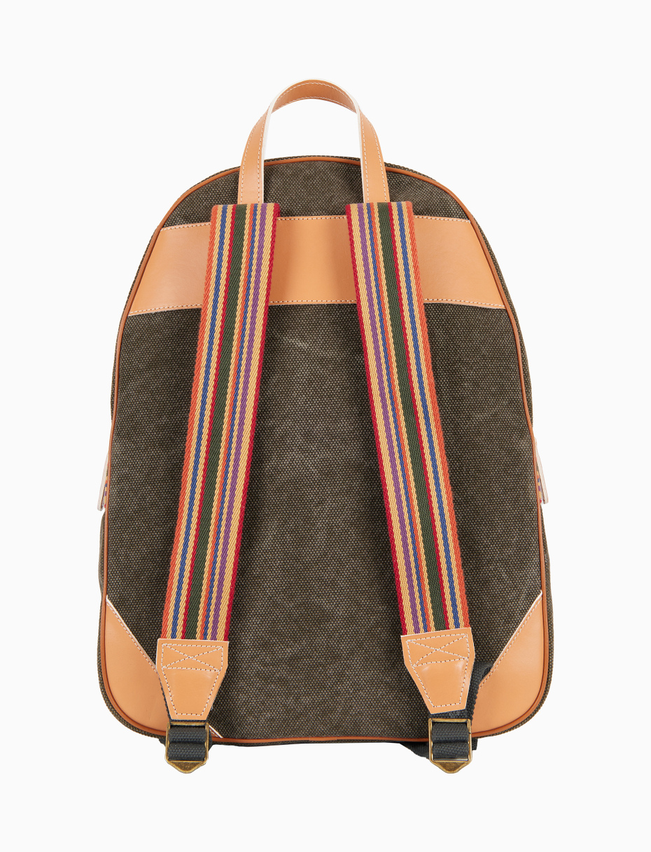 Zaino unisex in canvas di cotone verde tinta unita - Gallo 1927 - Official Online Shop