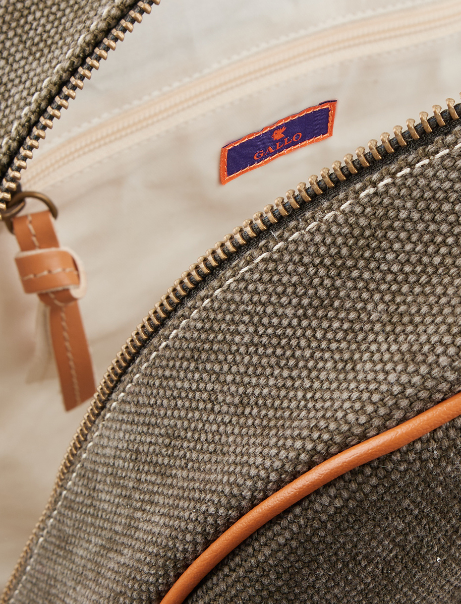 Zaino unisex in canvas di cotone verde tinta unita - Gallo 1927 - Official Online Shop