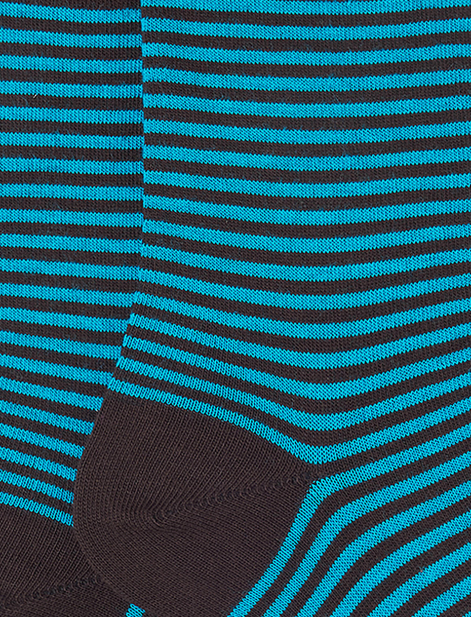 Women's short brown cotton socks with Windsor stripes - Gallo 1927 - Official Online Shop
