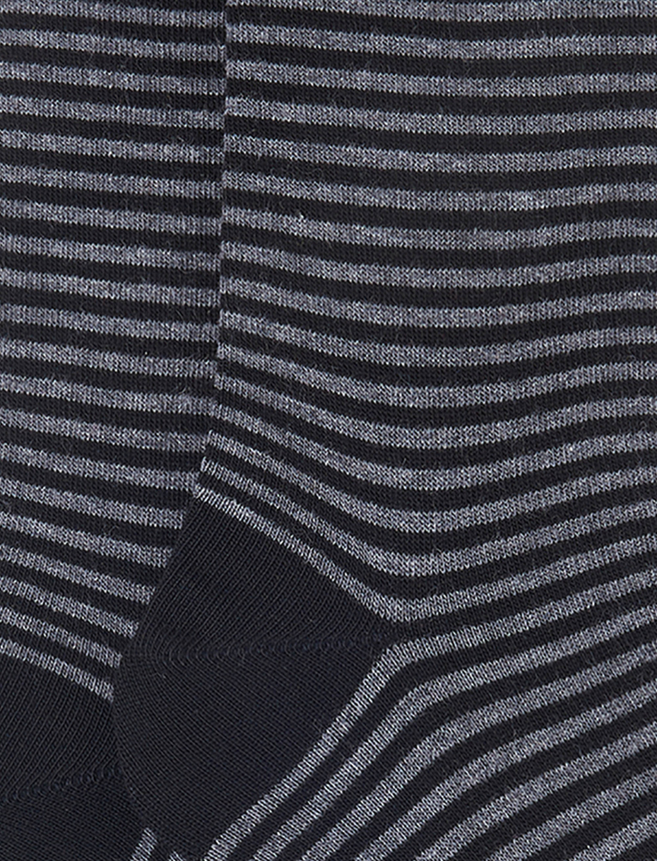 Women's short black cotton socks with Windsor stripes - Gallo 1927 - Official Online Shop