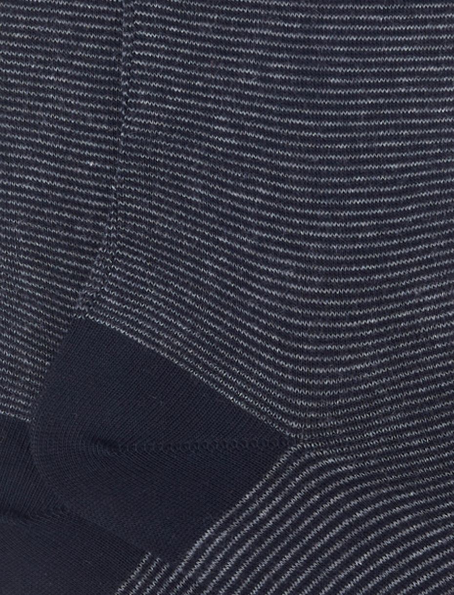Calze lunghe donna cotone blu righine bicolore - Gallo 1927 - Official Online Shop