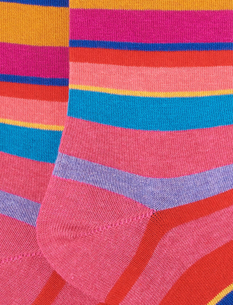 Kids' short erica cotton socks with multicoloured stripes - Gallo 1927 - Official Online Shop