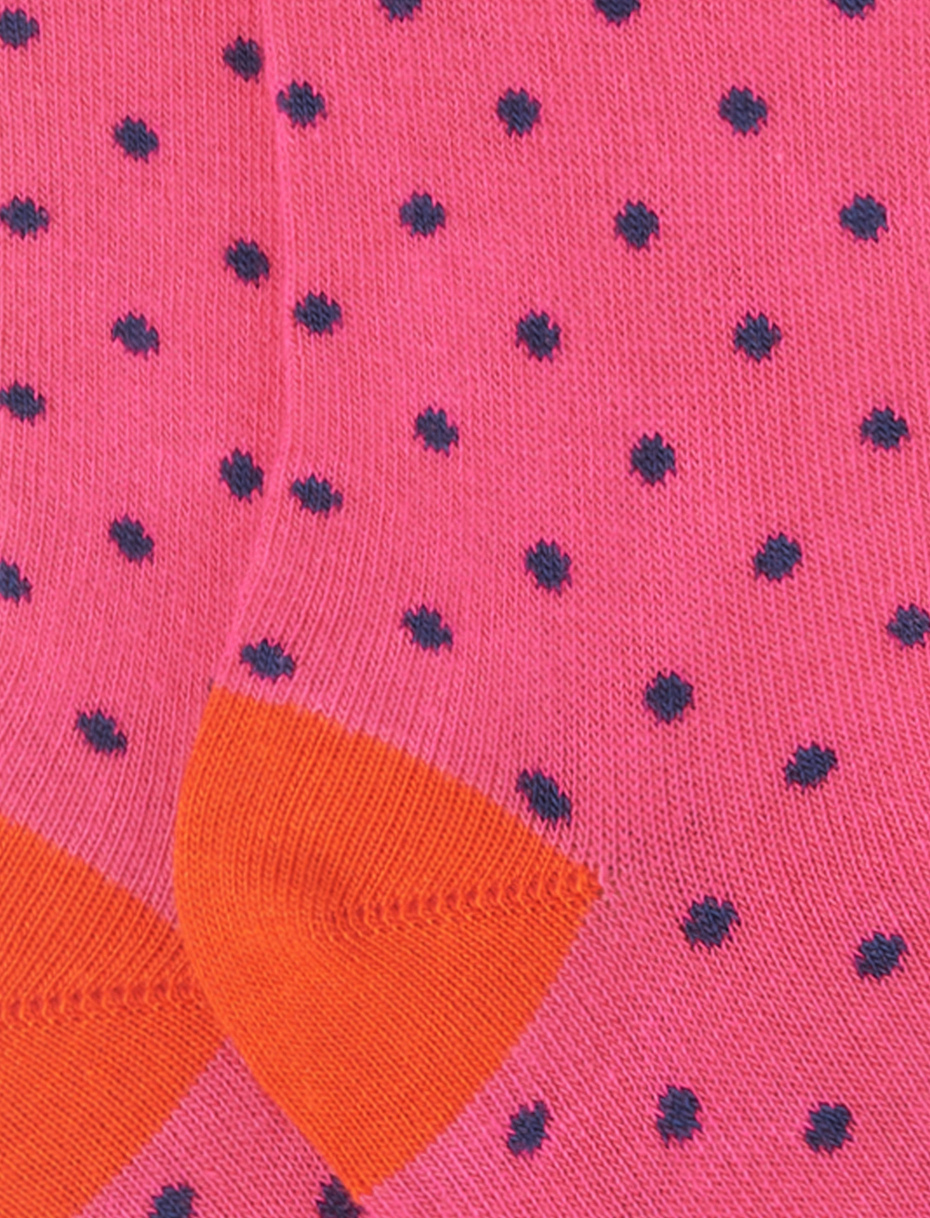 Kids' long hyacinth cotton socks with polka dots - Gallo 1927 - Official Online Shop