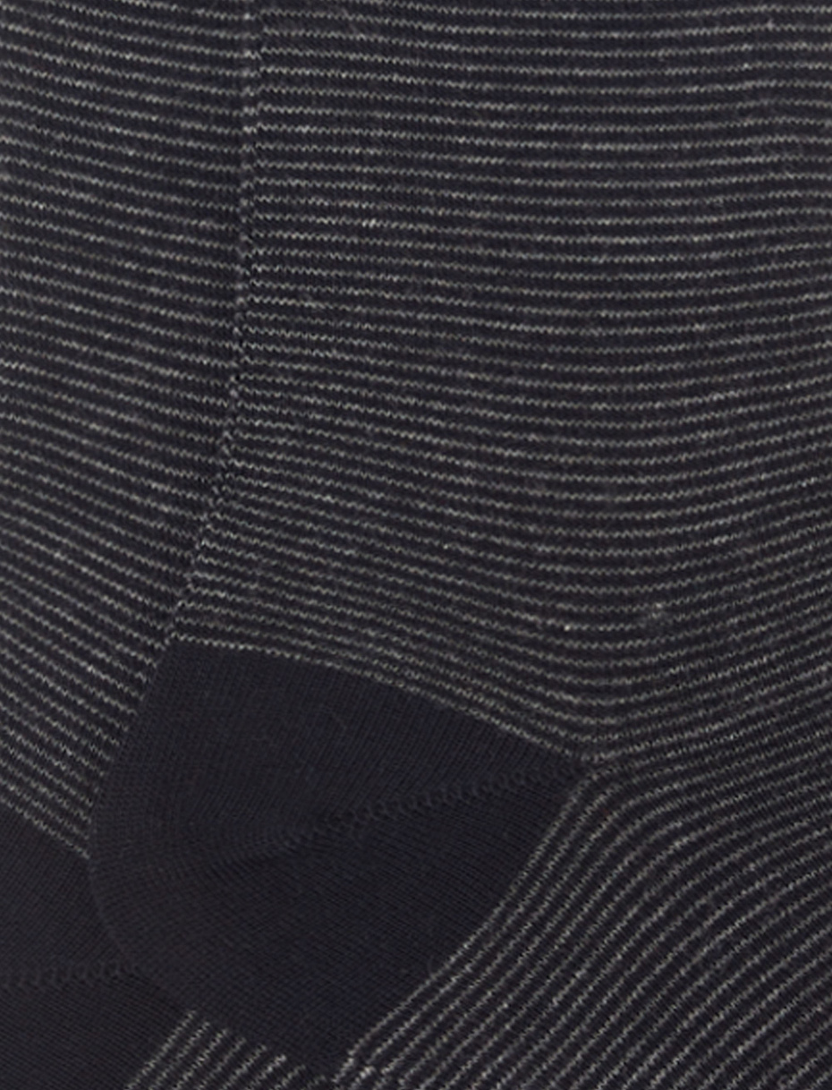 Men's long blue cotton socks with two-tone stripes - Gallo 1927 - Official Online Shop