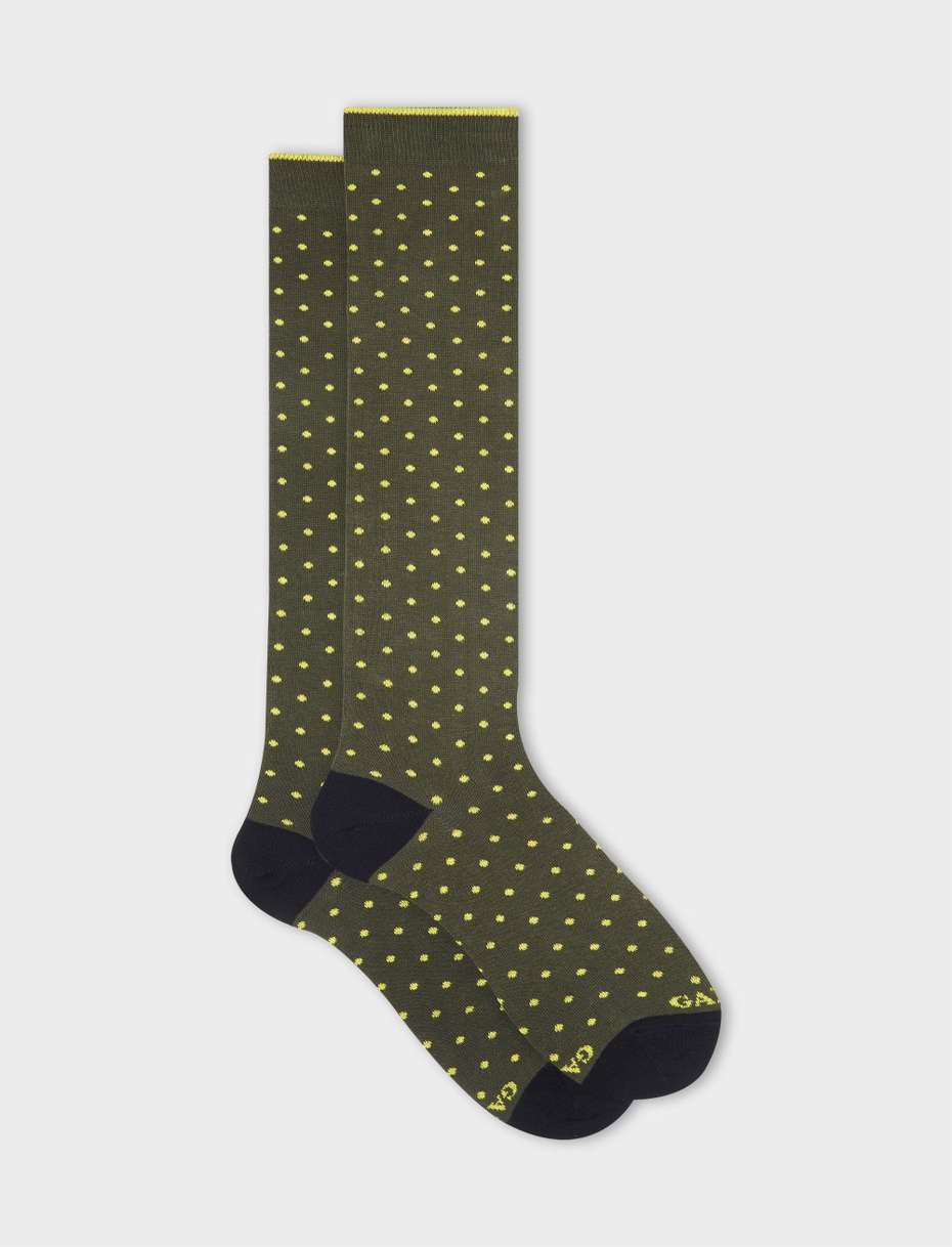 Men's long army cotton socks with polka dots - Gallo 1927 - Official Online Shop