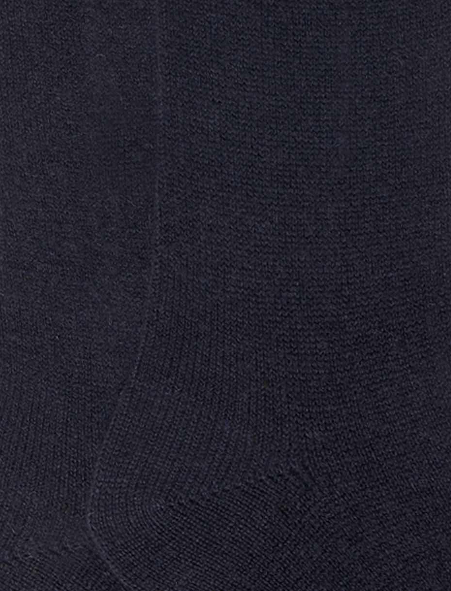 Women's long plain blue cashmere socks - Gallo 1927 - Official Online Shop