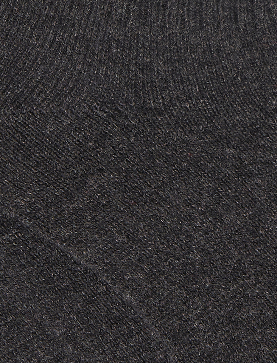 Women's plain charcoal grey cashmere ankle socks - Gallo 1927 - Official Online Shop