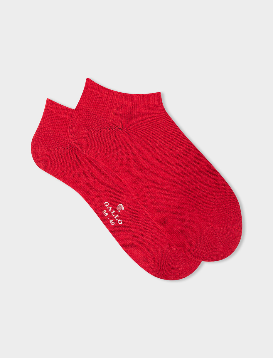 Women's plain brick red cashmere ankle socks - Gallo 1927 - Official Online Shop