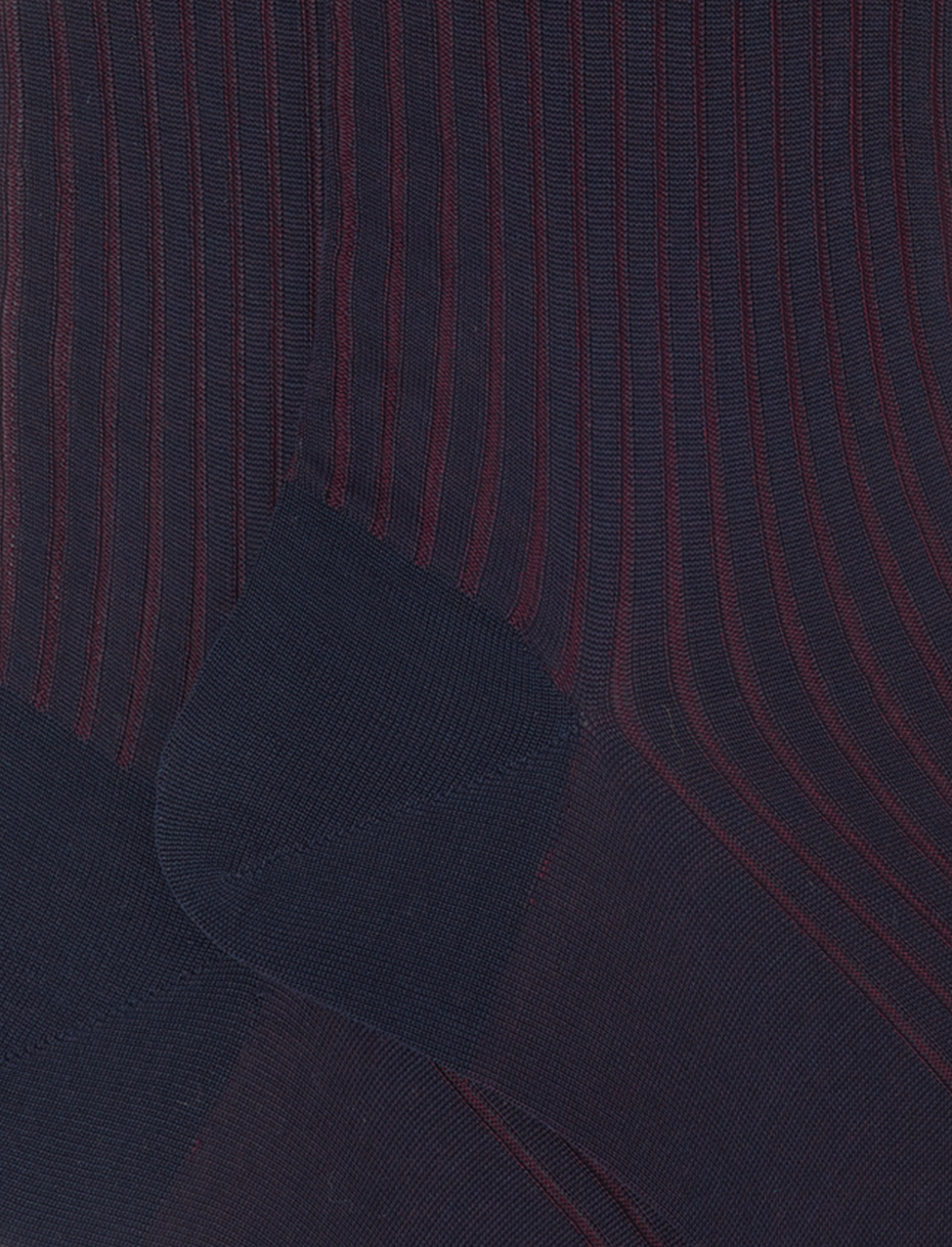 Men's short blue plated cotton socks - Gallo 1927 - Official Online Shop