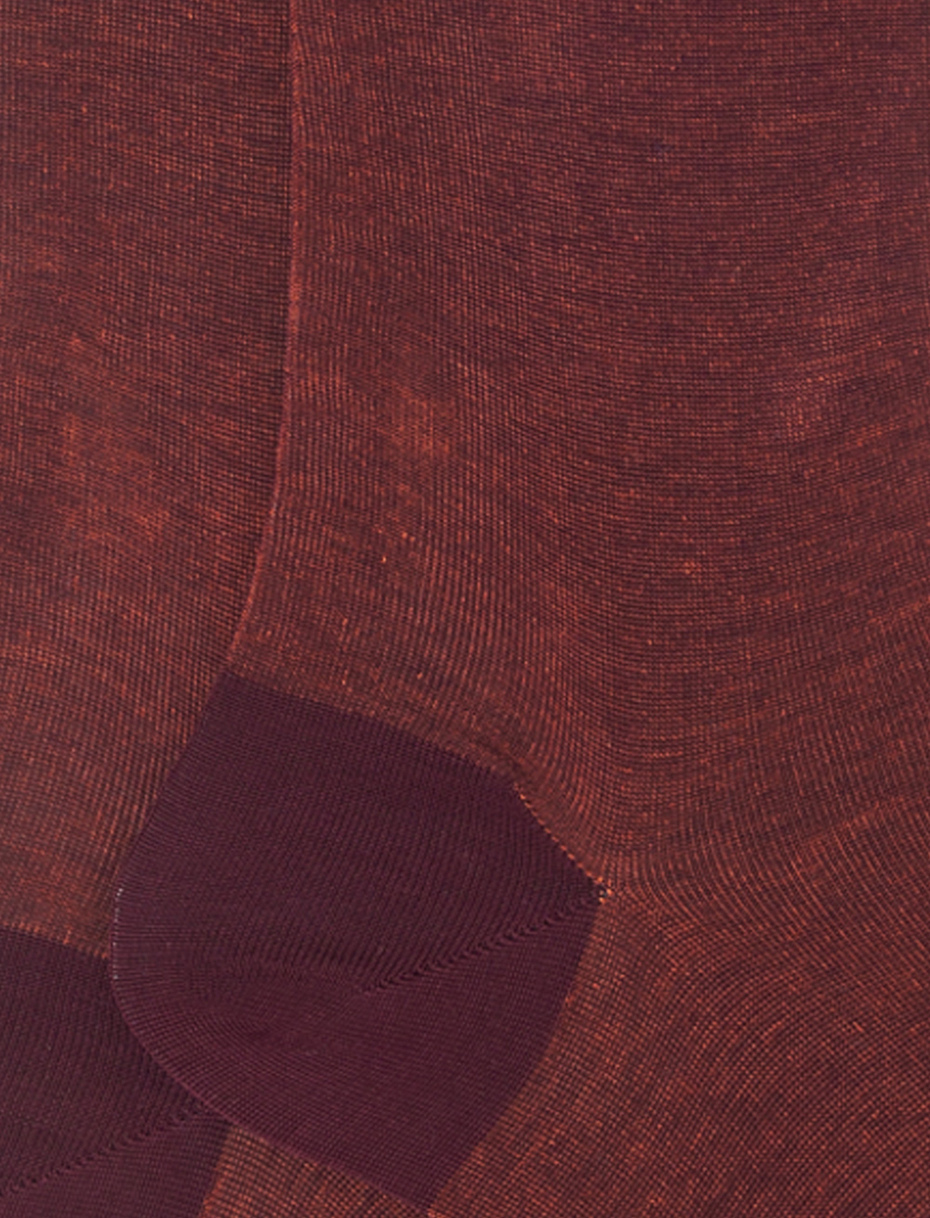 Men's long burgundy cotton socks with iridescent motif - Gallo 1927 - Official Online Shop