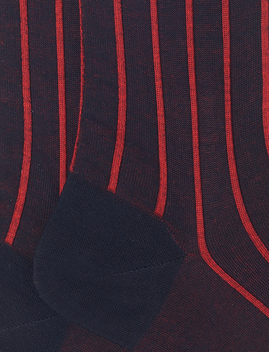 Men's short blue socks in spaced twin-rib cotton - Gallo 1927 - Official Online Shop