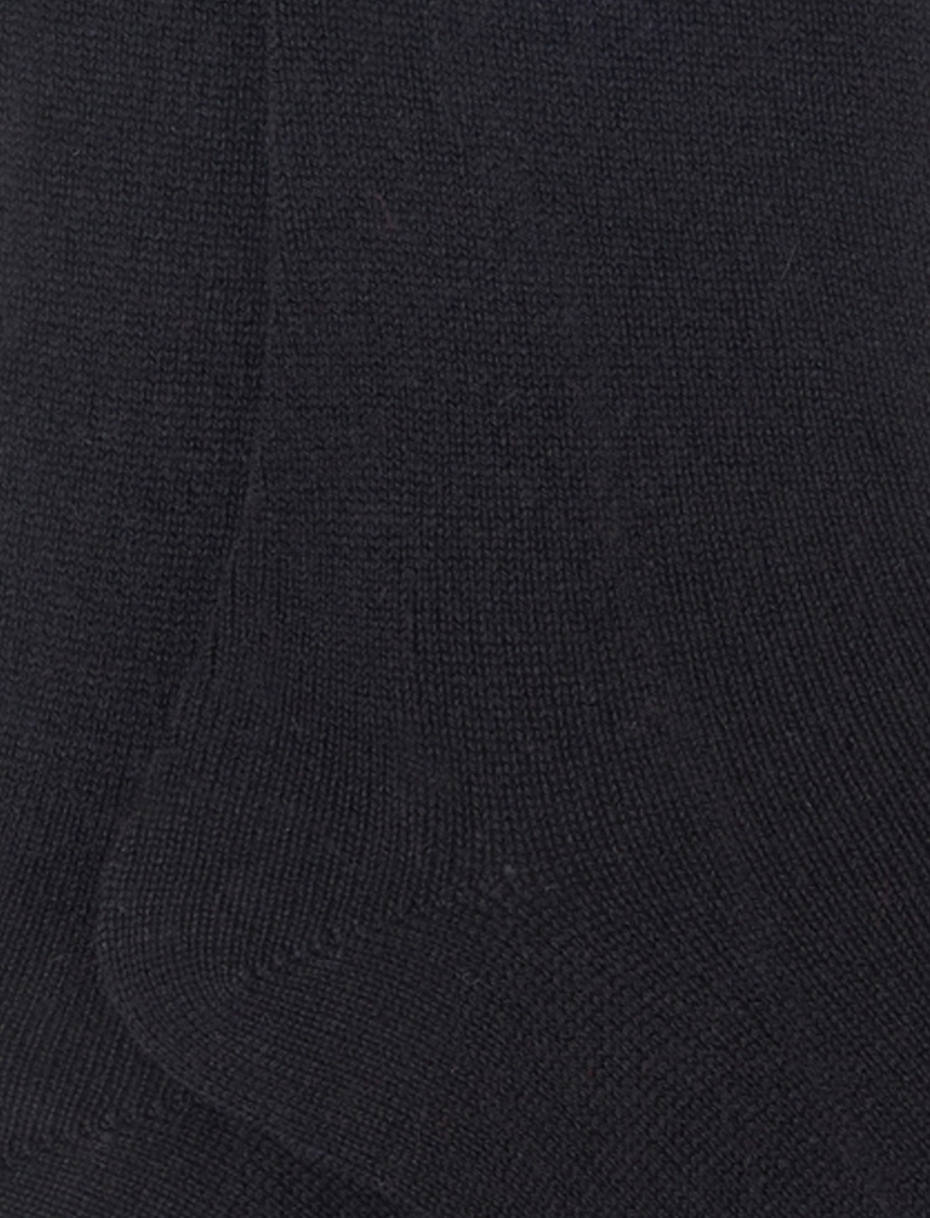 Calze lunghe uomo cashmere nero tinta unita - Gallo 1927 - Official Online Shop