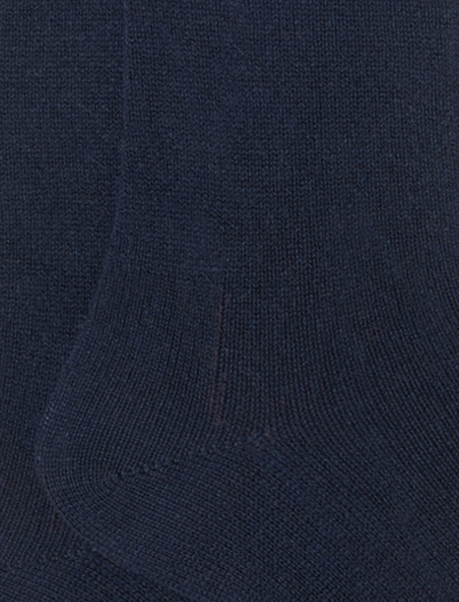 Calze lunghe uomo cashmere blu tinta unita - Gallo 1927 - Official Online Shop
