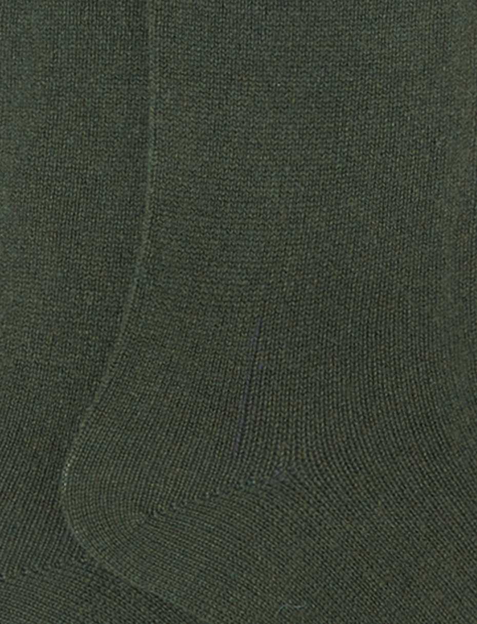 Men's long plain army cashmere socks - Gallo 1927 - Official Online Shop