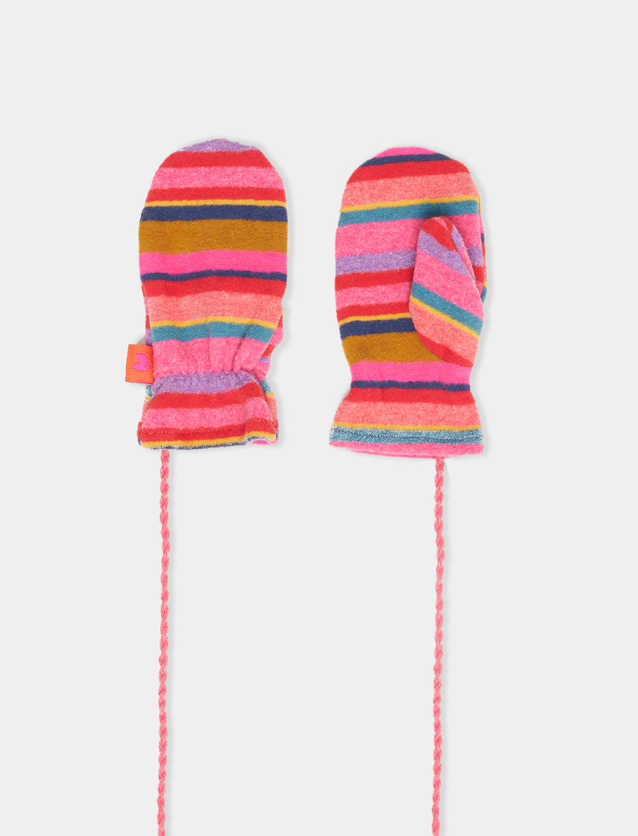 Kids' erica fleece mittens with multicoloured stripes - Gallo 1927 - Official Online Shop