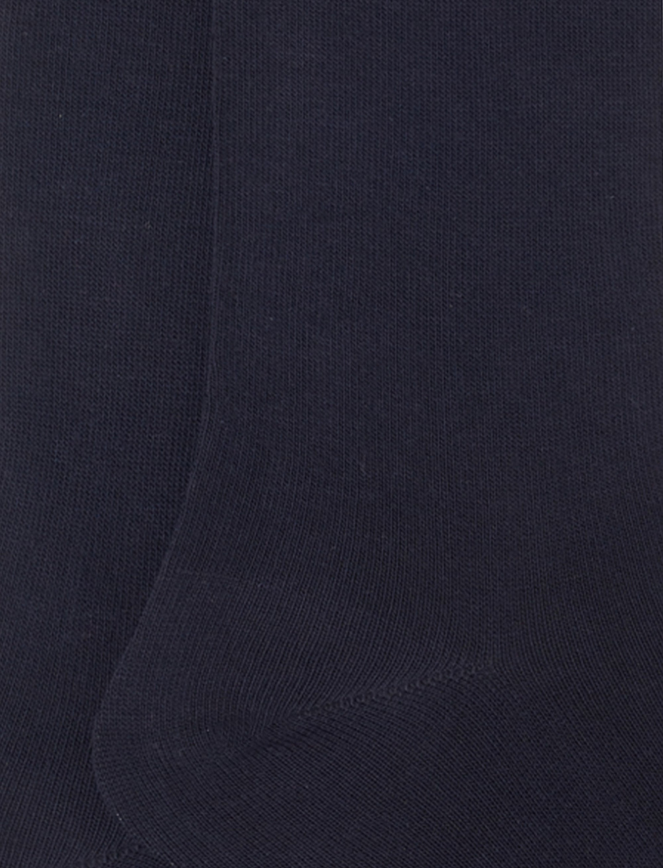 Men's long plain blue cotton socks - Gallo 1927 - Official Online Shop