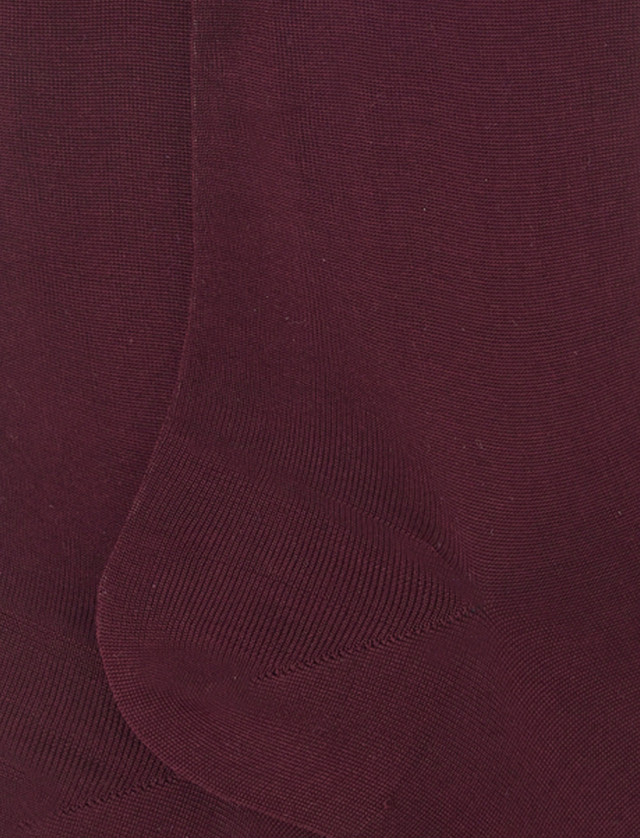 Men's long plain burgundy cotton socks - Gallo 1927 - Official Online Shop