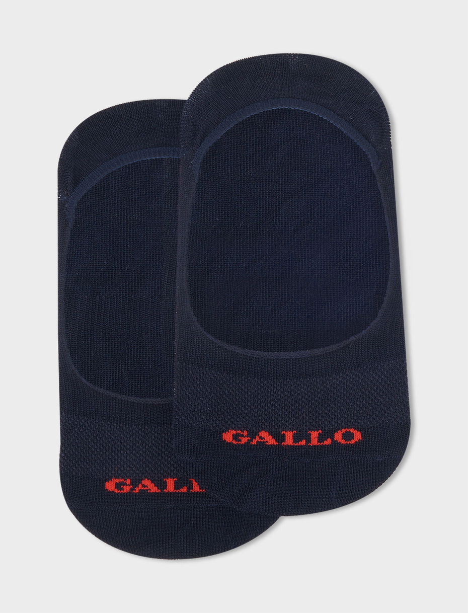 Women's plain blue cotton invisible socks - Gallo 1927 - Official Online Shop