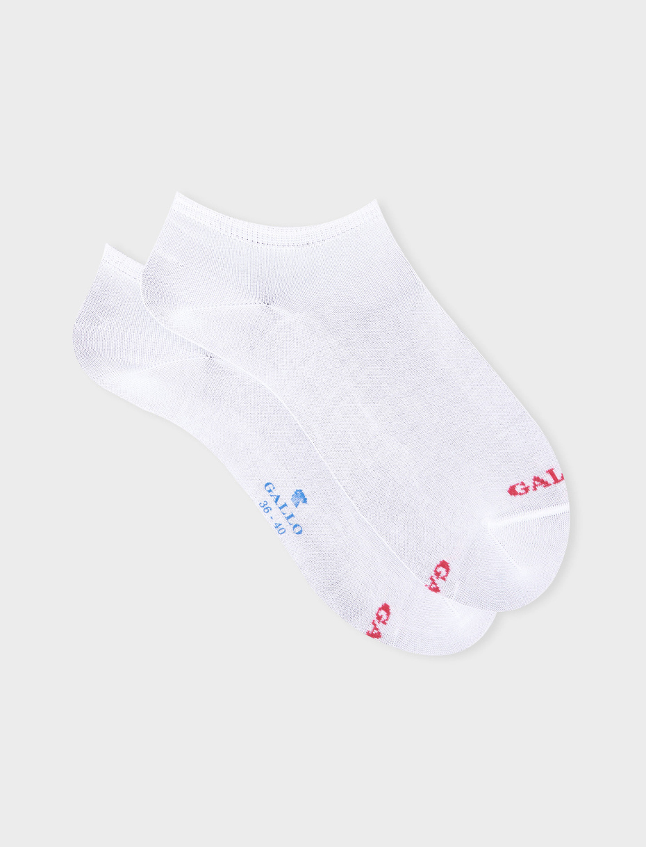 Women's plain white cotton ankle socks - Gallo 1927 - Official Online Shop