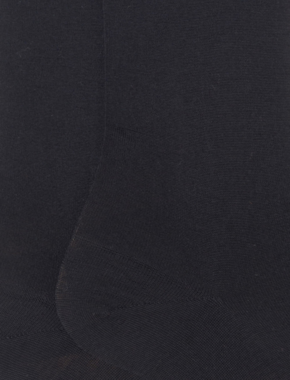 Women's long plain black wool socks - Gallo 1927 - Official Online Shop