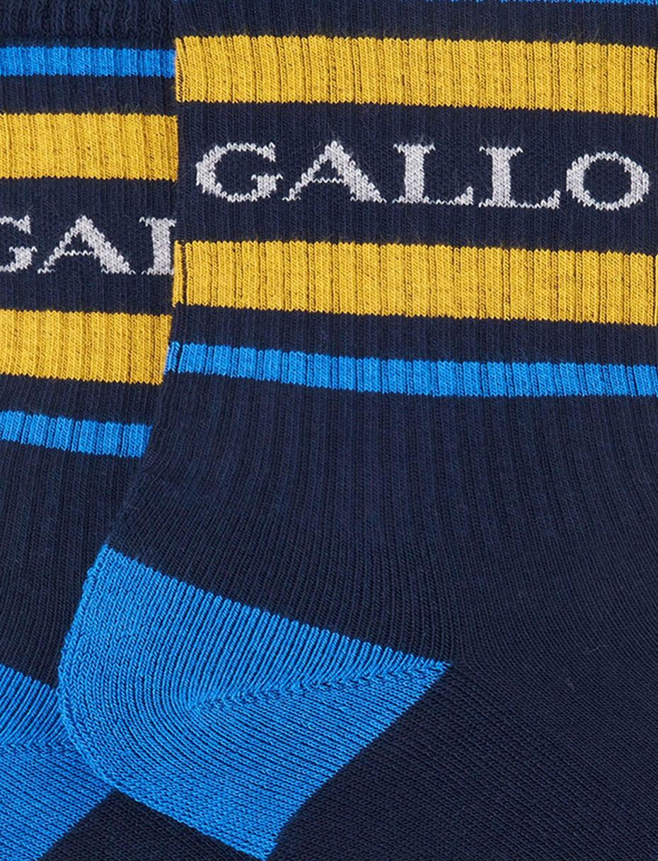Men's short navy cotton terry cloth socks with Gallo writing - Gallo 1927 - Official Online Shop