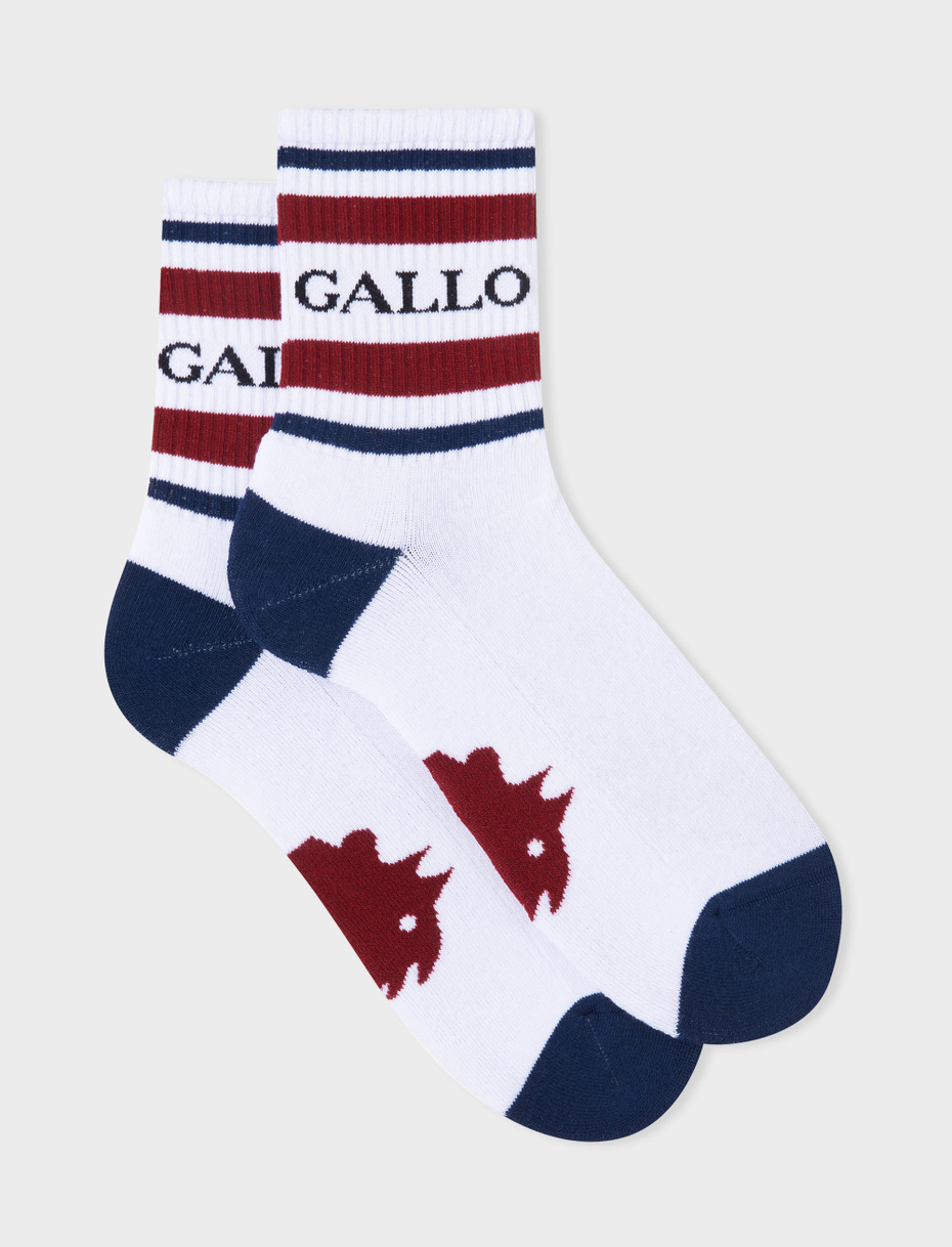 Women's short white cotton terry cloth socks with Gallo writing - Gallo 1927 - Official Online Shop