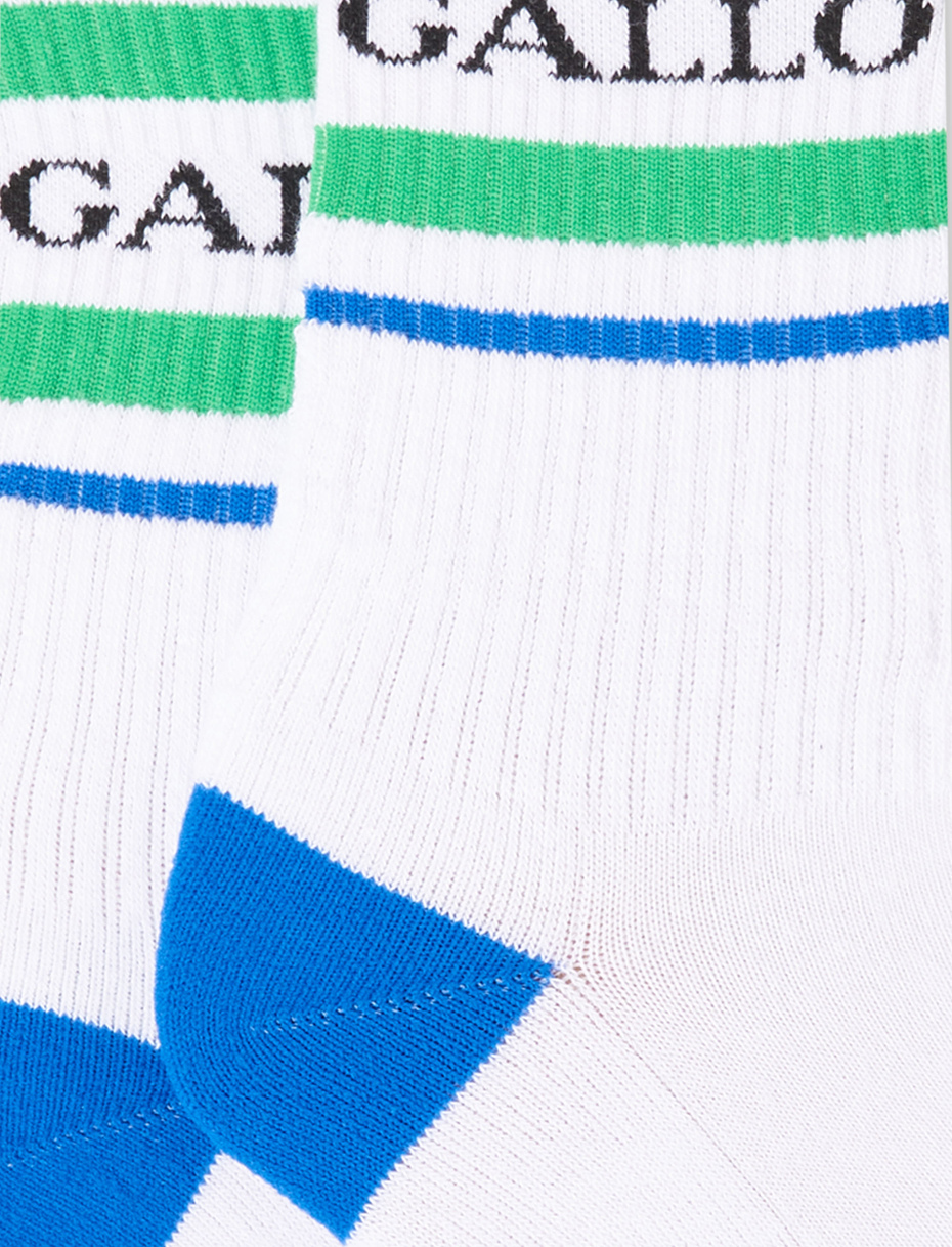 Kids' short white cotton terry cloth socks with Gallo writing - Gallo 1927 - Official Online Shop
