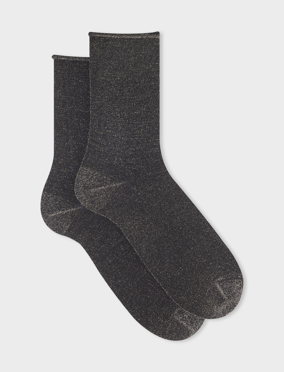 Women's short plain volcano lurex socks - Gallo 1927 - Official Online Shop