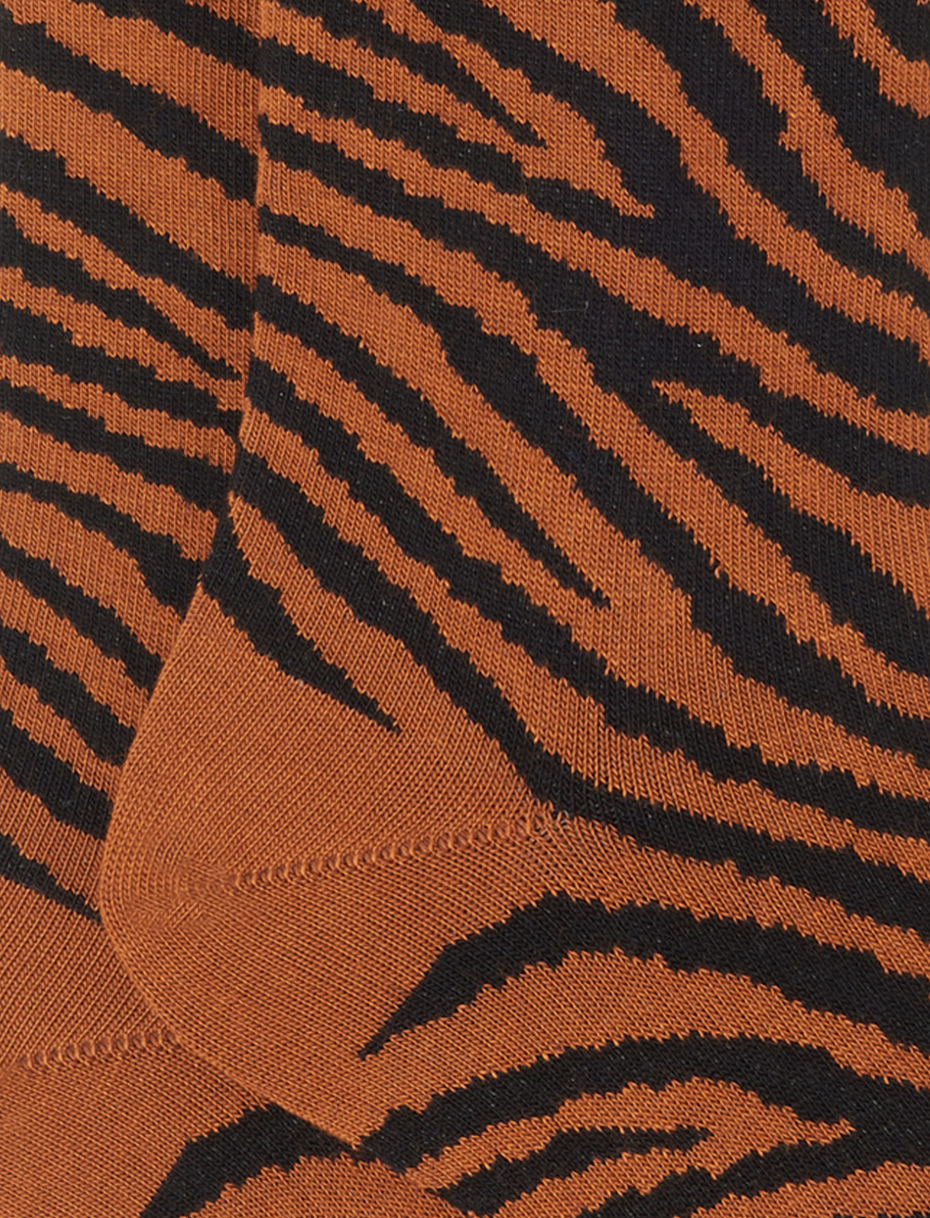 Women's short acorn cotton socks with zebra motif - Gallo 1927 - Official Online Shop