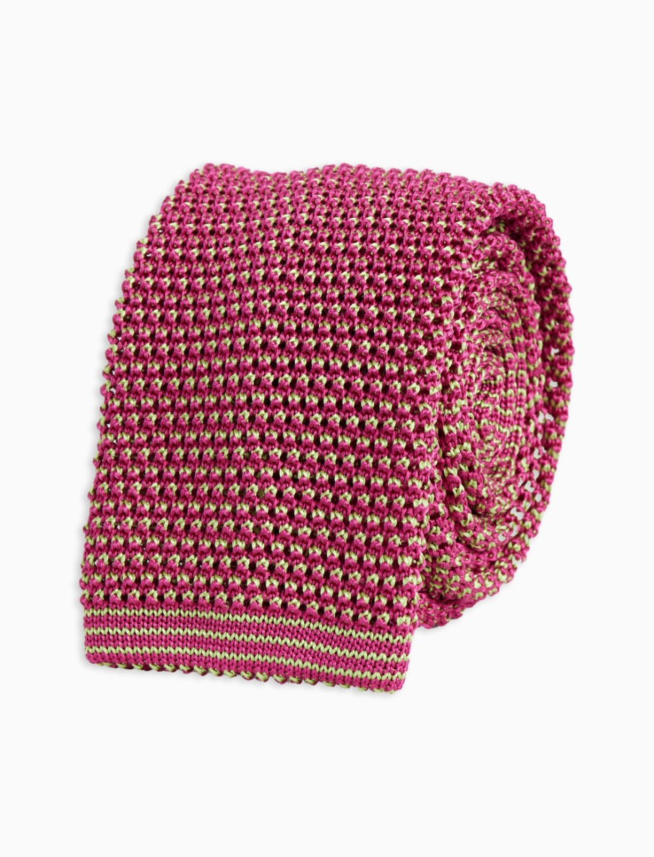 Fuchsia silk men's tie with iridescent pattern - Gallo 1927 - Official Online Shop