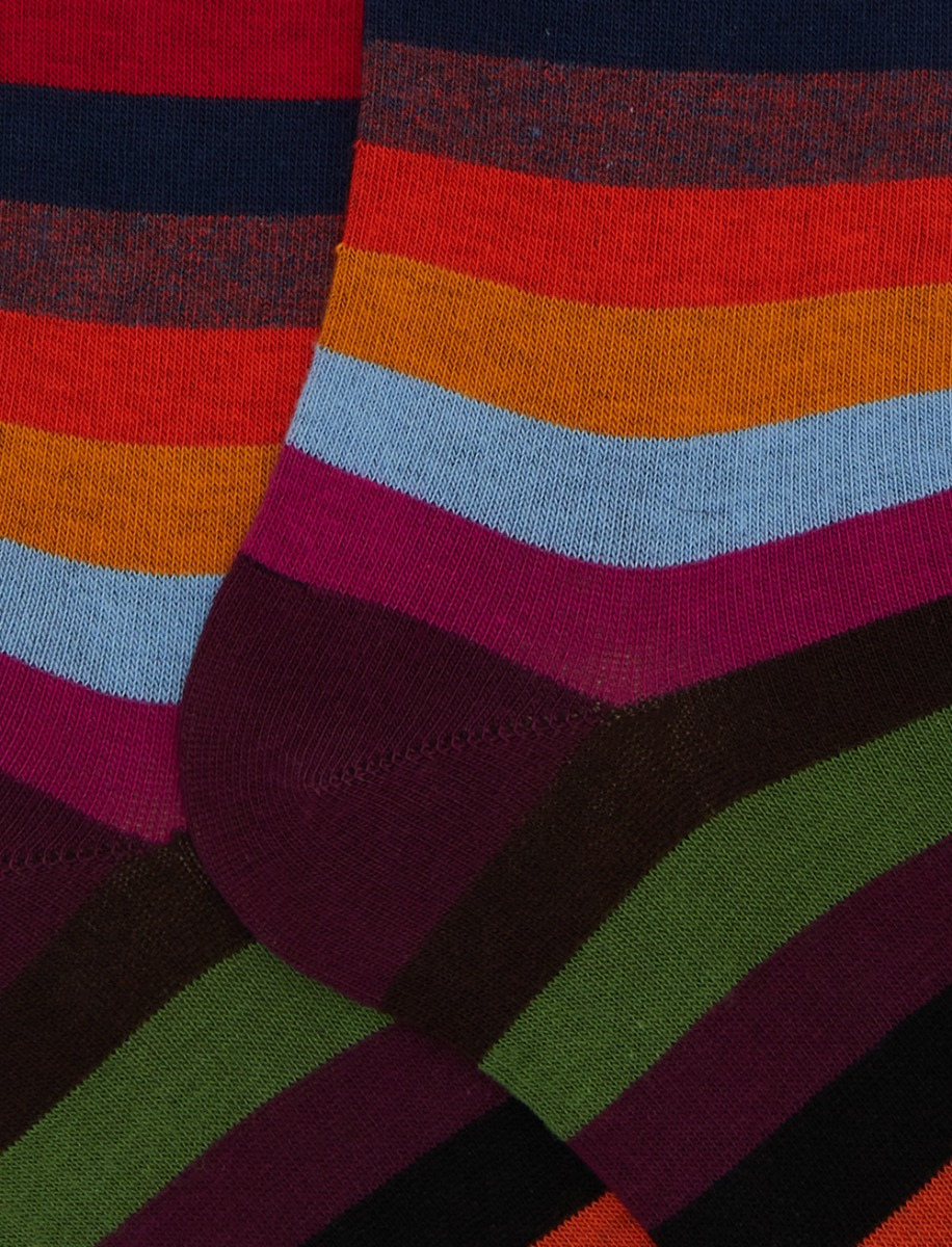 Calze lunghe donna cotone bordò righe pari - Gallo 1927 - Official Online Shop