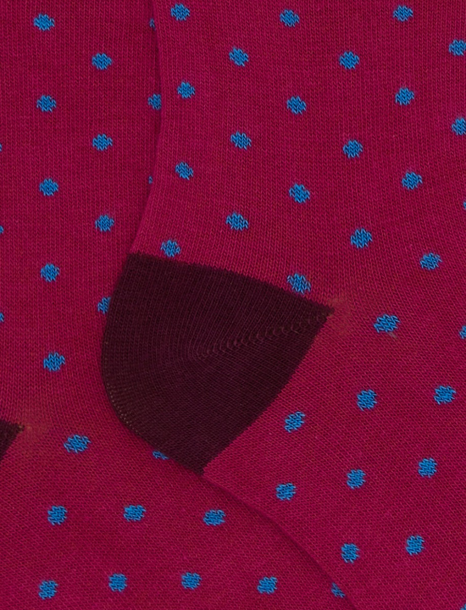 Calze lunghe bambino cotone fucsia fantasia pois - Gallo 1927 - Official Online Shop