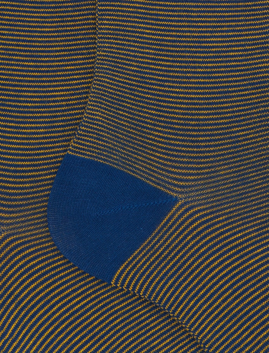 Calze corte uomo cotone giallo righine bicolore - Gallo 1927 - Official Online Shop