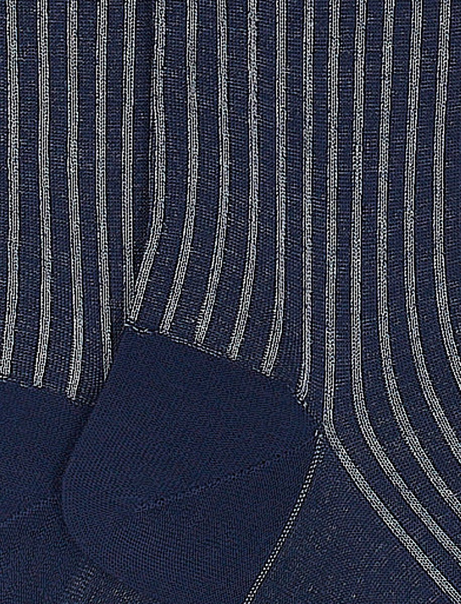 Men's long royal twin-rib cotton and wool socks - Gallo 1927 - Official Online Shop